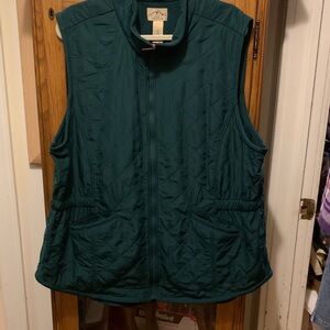 Blue Mountain Women's Quilted Green Vest, fleece inside